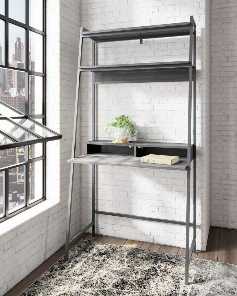 Yarlow Black Home Office Desk and Shelf H21527
