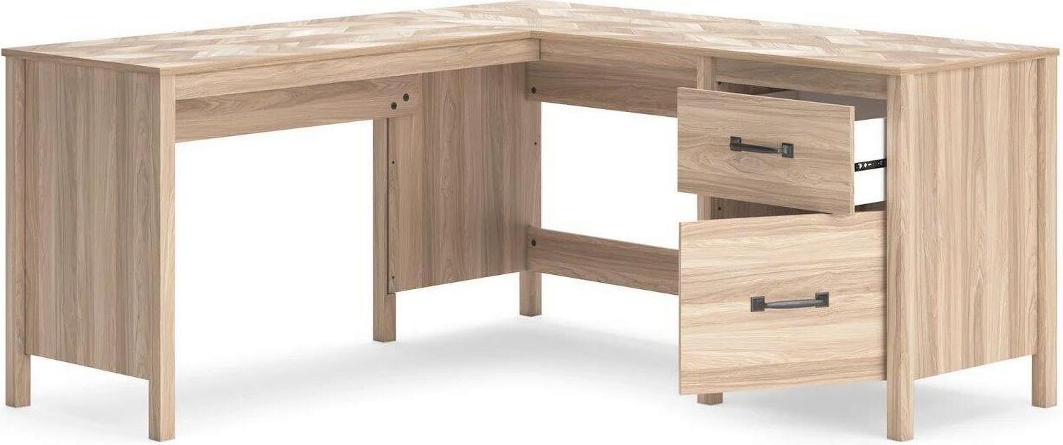 Battelle 60 Inch Home Office Desk with Return In Tan H3929H1
