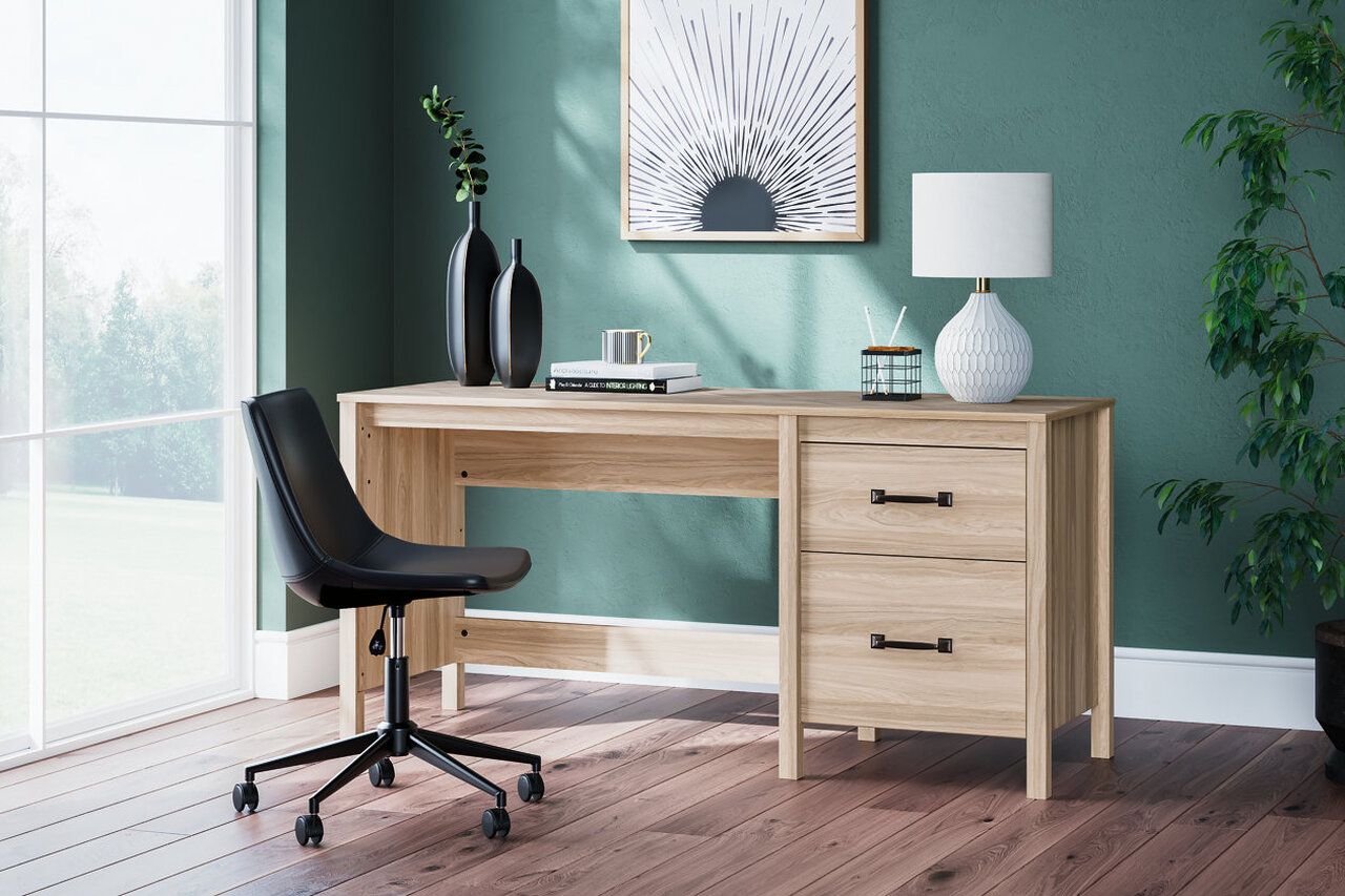 Battelle 60 Inch Home Office Desk with Return In Tan H3929H1