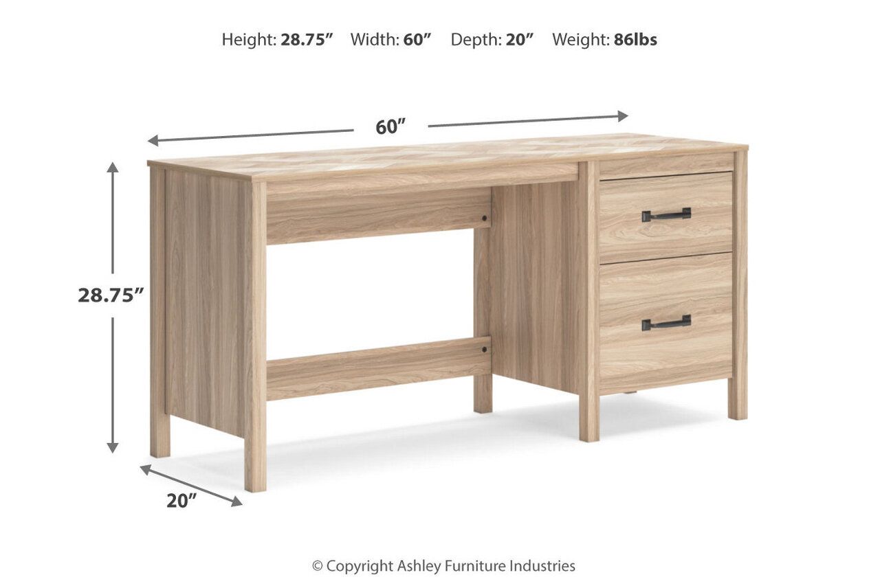 Battelle 60 Inch Home Office Desk with Return In Tan H3929H1