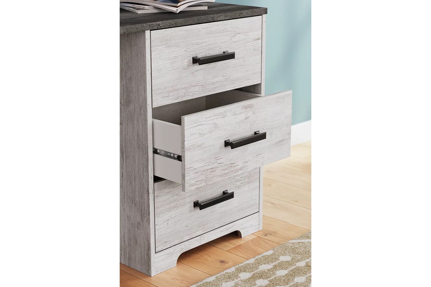 Shawburn 54 Inch Home Office Desk In White And Dark Charcoal Gray H412134