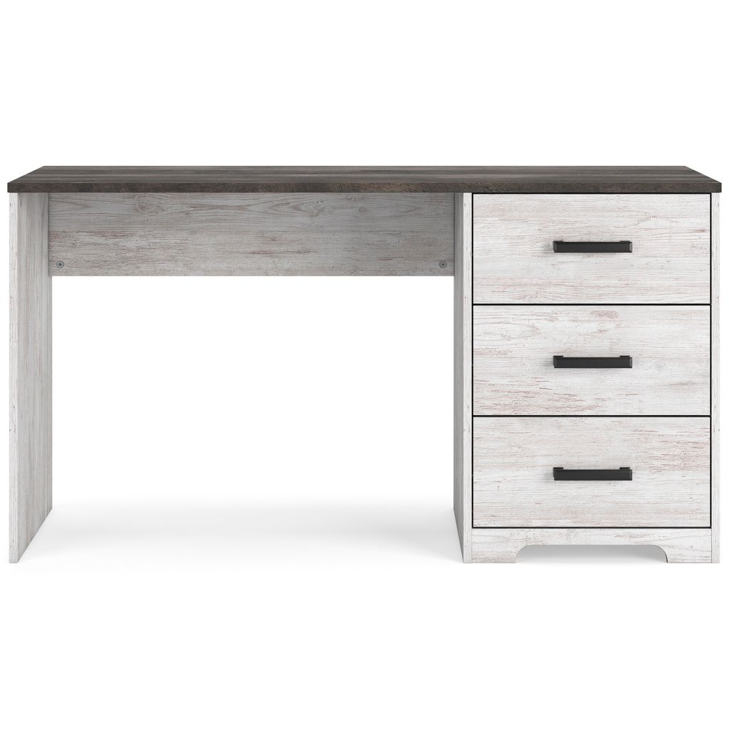 Shawburn 54 Inch Home Office Desk In White And Dark Charcoal Gray H412134