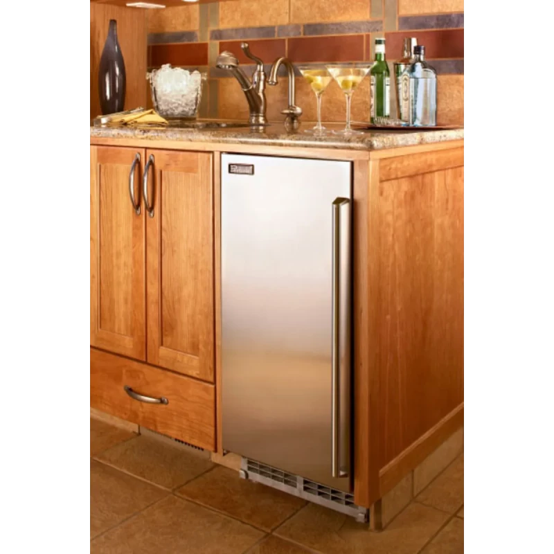 15 Inch Clear Ice Maker with 27 lb. Storage Capacity, 55 lbs. Production Capacity per 24 Hours, Front Vented and Forced Air Refrigeration System: Stainless Steel/Right Hinge Door H50IMSR