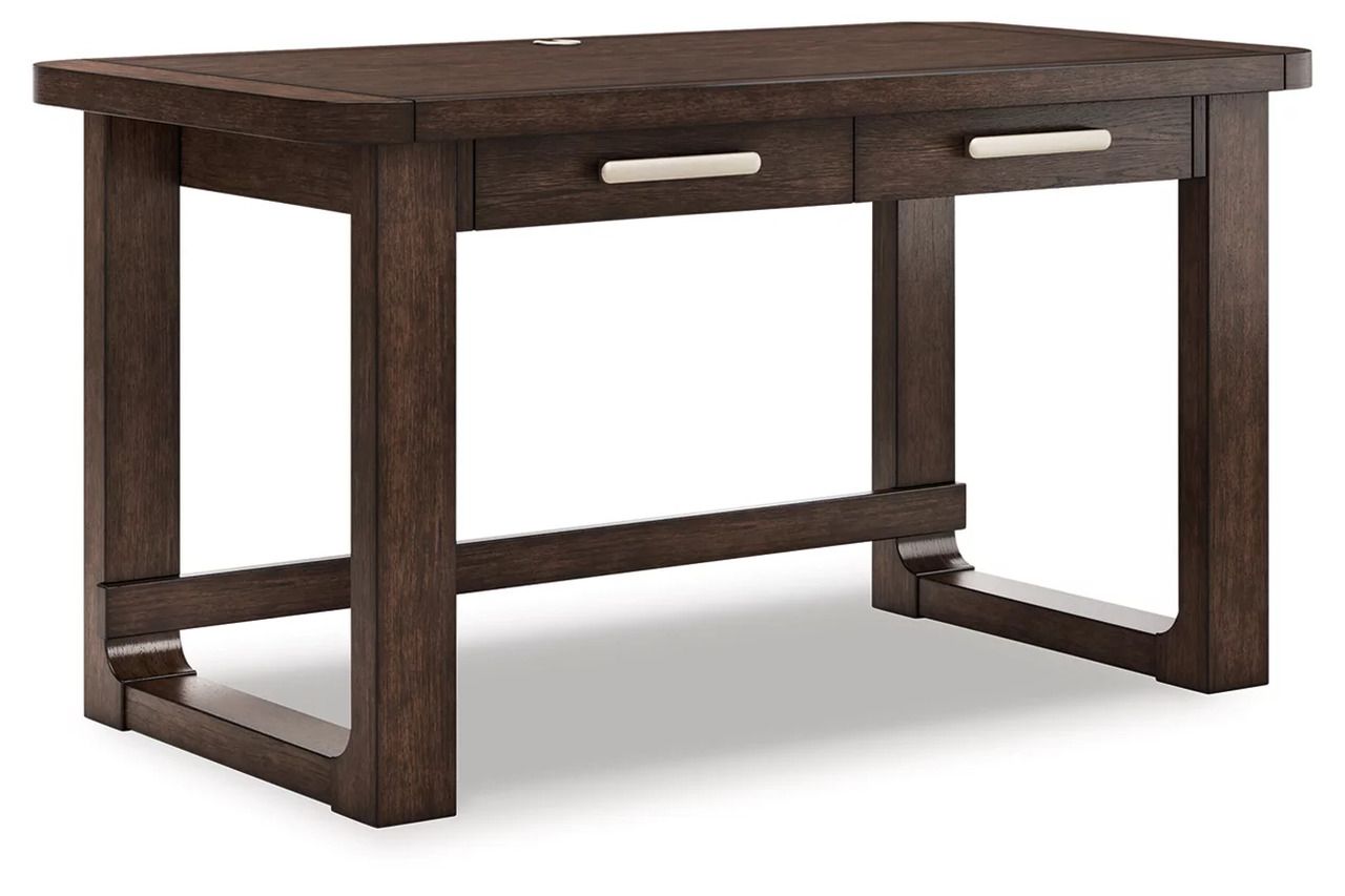 Breckington 56 Inch Home Office Desk In Dark Brown H55644
