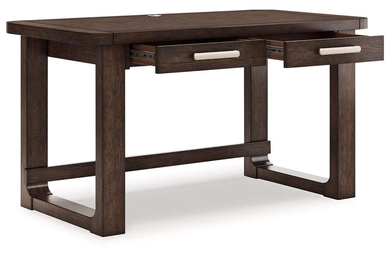 Breckington 56 Inch Home Office Desk In Dark Brown H55644