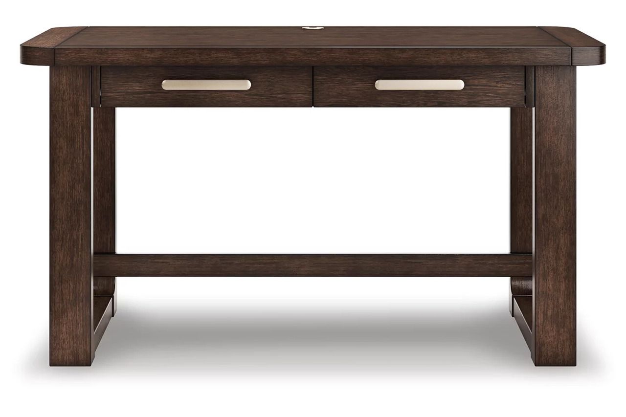 Breckington 56 Inch Home Office Desk In Dark Brown H55644