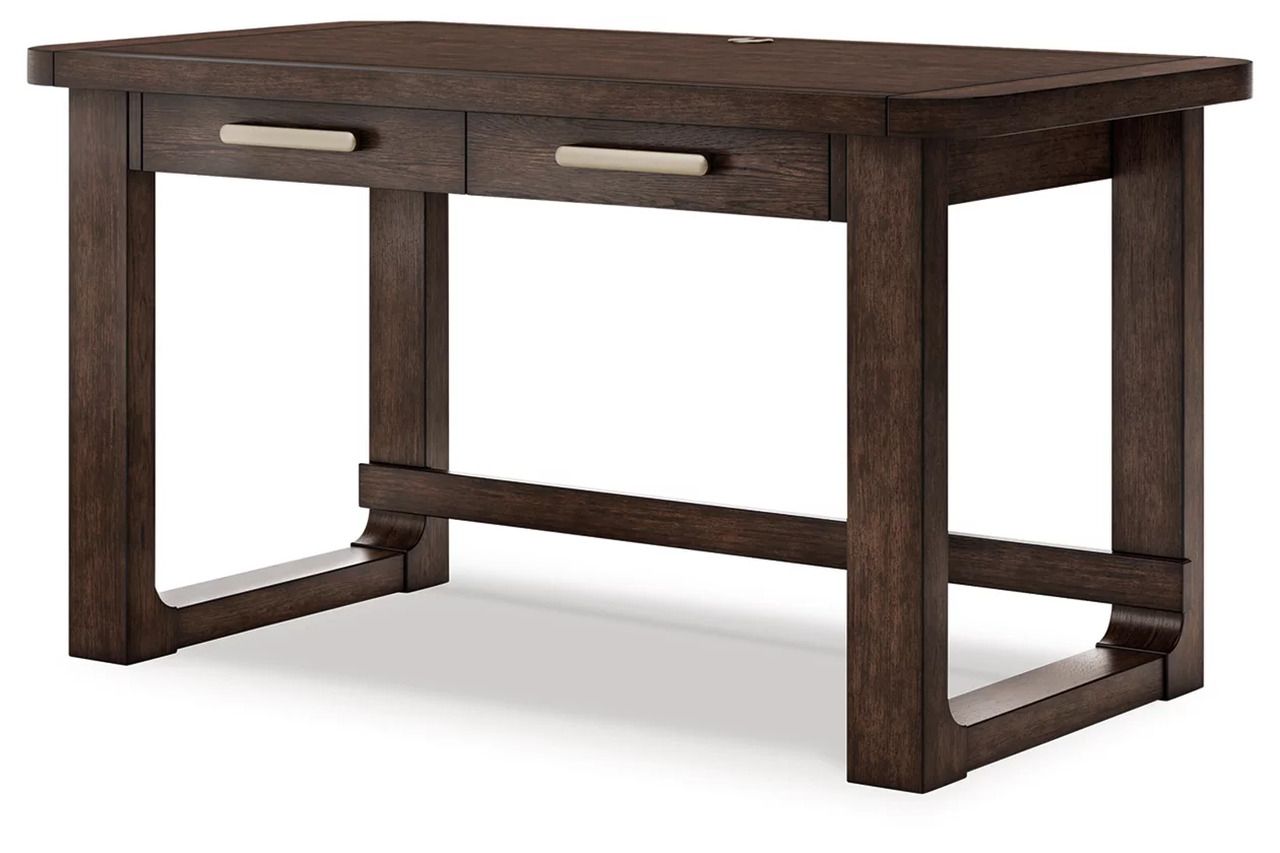 Breckington 56 Inch Home Office Desk In Dark Brown H55644