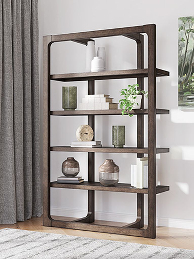 Breckington 76 Inch Bookcase In Dark Brown H55670