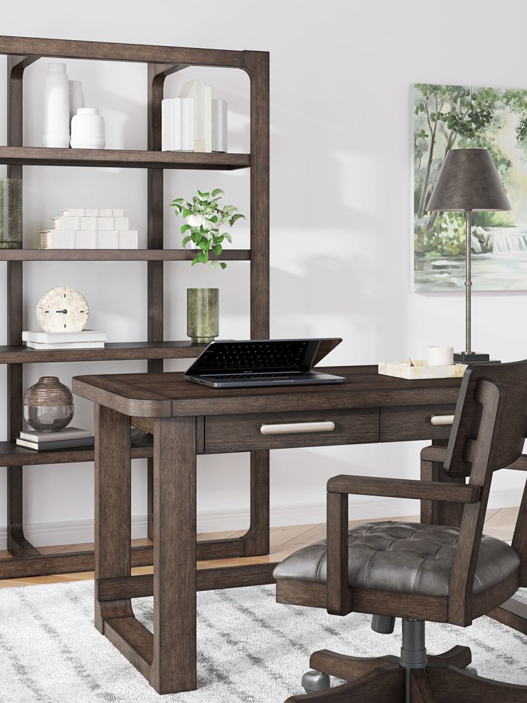 Breckington 76 Inch Bookcase In Dark Brown H55670