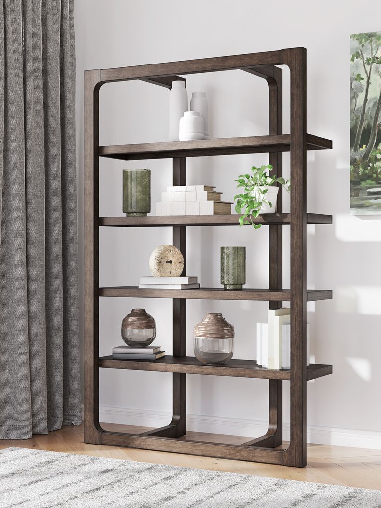 Breckington 76 Inch Bookcase In Dark Brown H55670