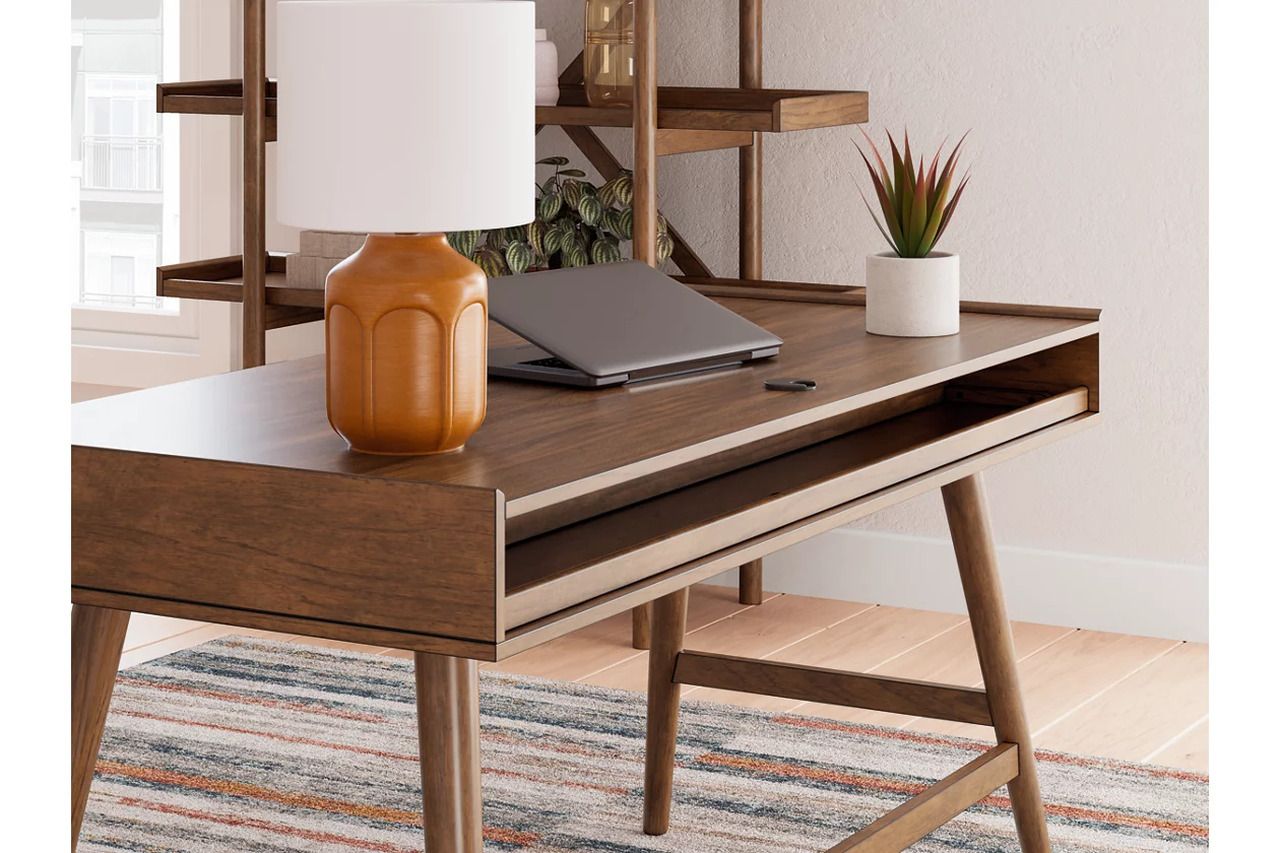 Lyncott 60 Inch Home Office Desk In Brown H61544