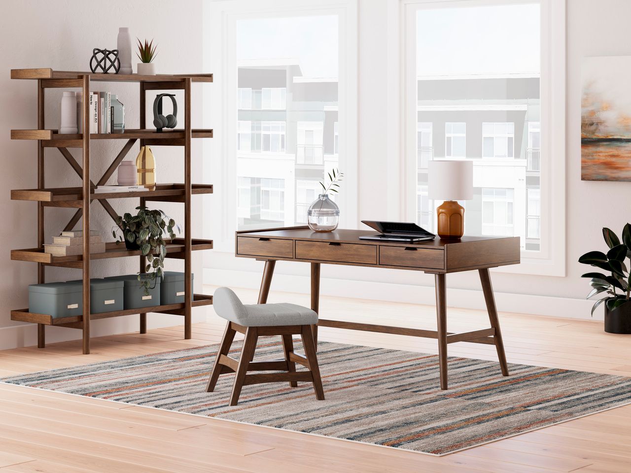 Lyncott 60 Inch Home Office Desk In Brown H61544