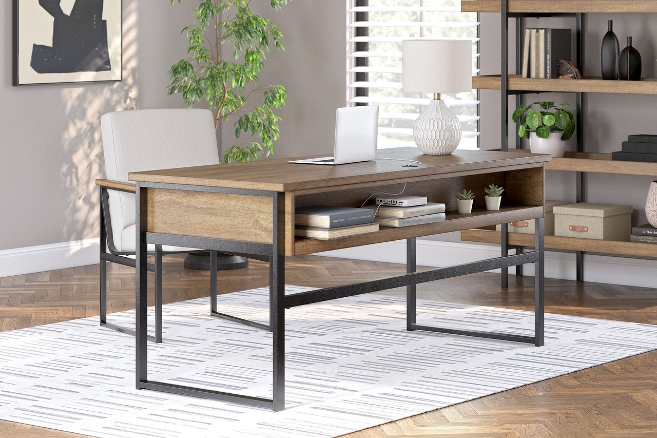 Montia 67 Inch Home Office Desk In Light Brown H63244
