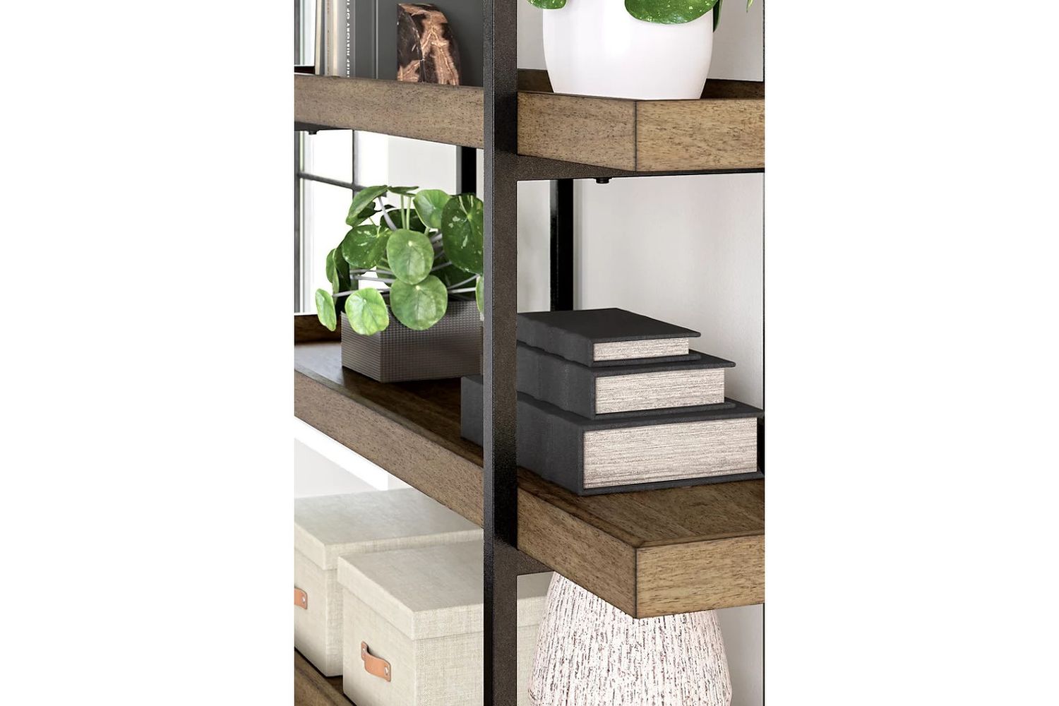 Montia 76 Inch Bookcase In Light Brown H63270