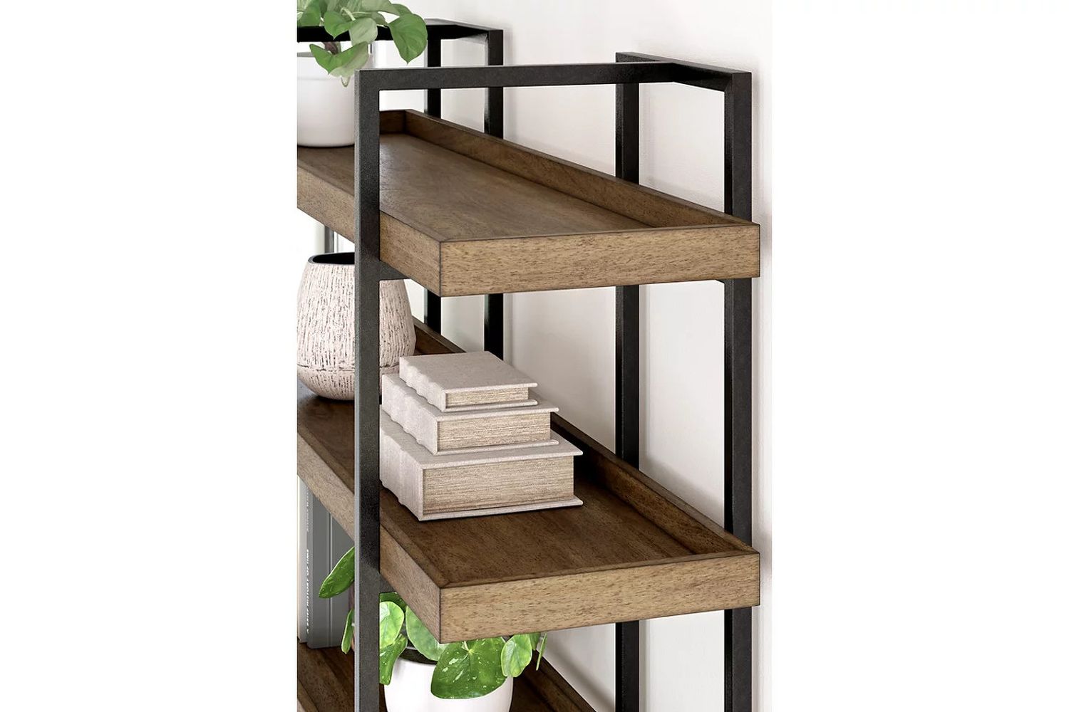 Montia 76 Inch Bookcase In Light Brown H63270