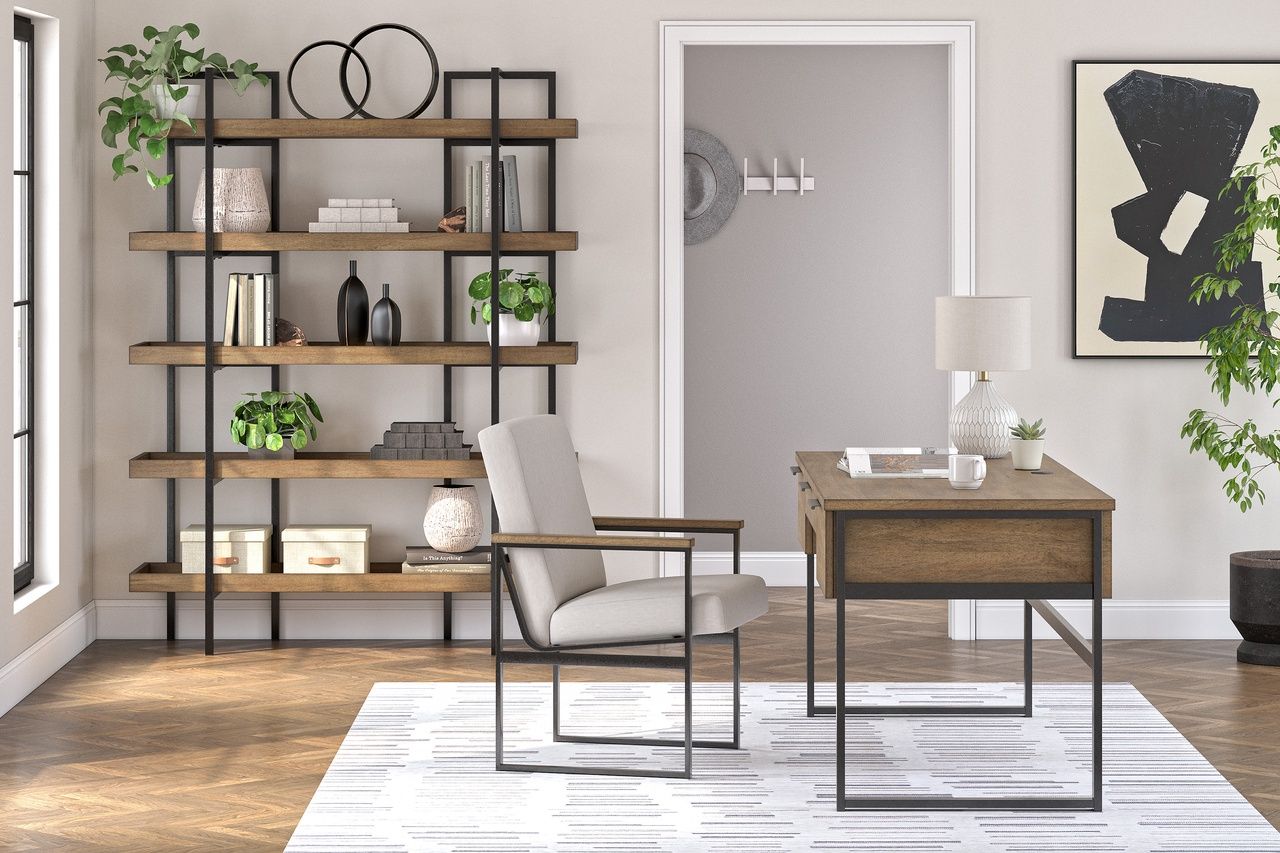 Montia 76 Inch Bookcase In Light Brown H63270