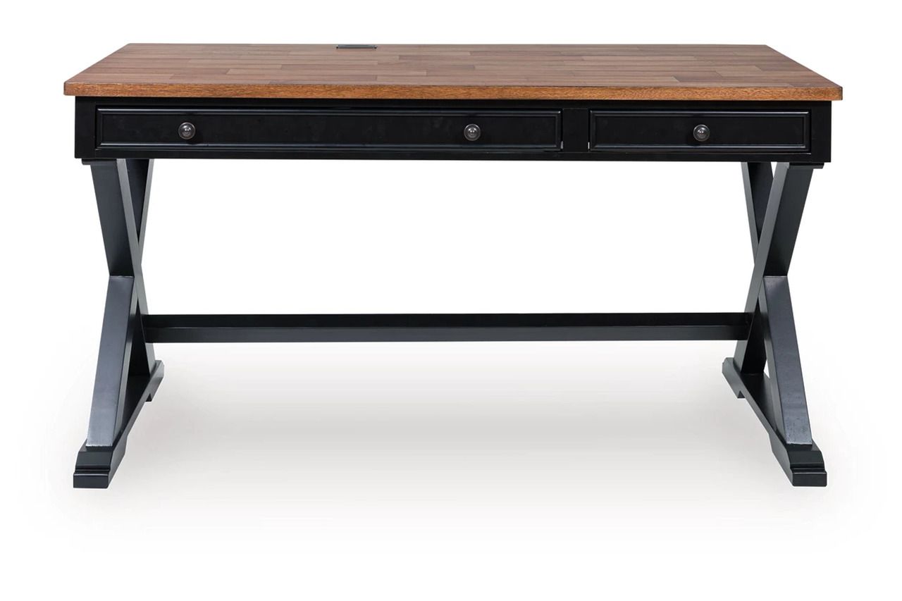 Wildenauer 60 Inch Home Office Desk In Brown and Black H66434