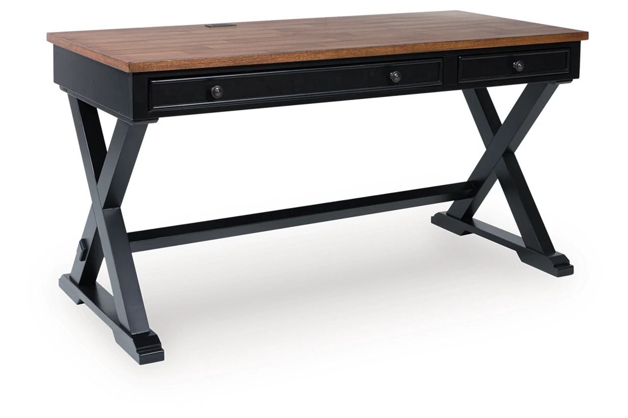 Wildenauer 60 Inch Home Office Desk In Brown and Black H66434