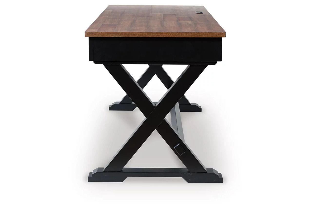 Wildenauer 60 Inch Home Office Desk In Brown and Black H66434