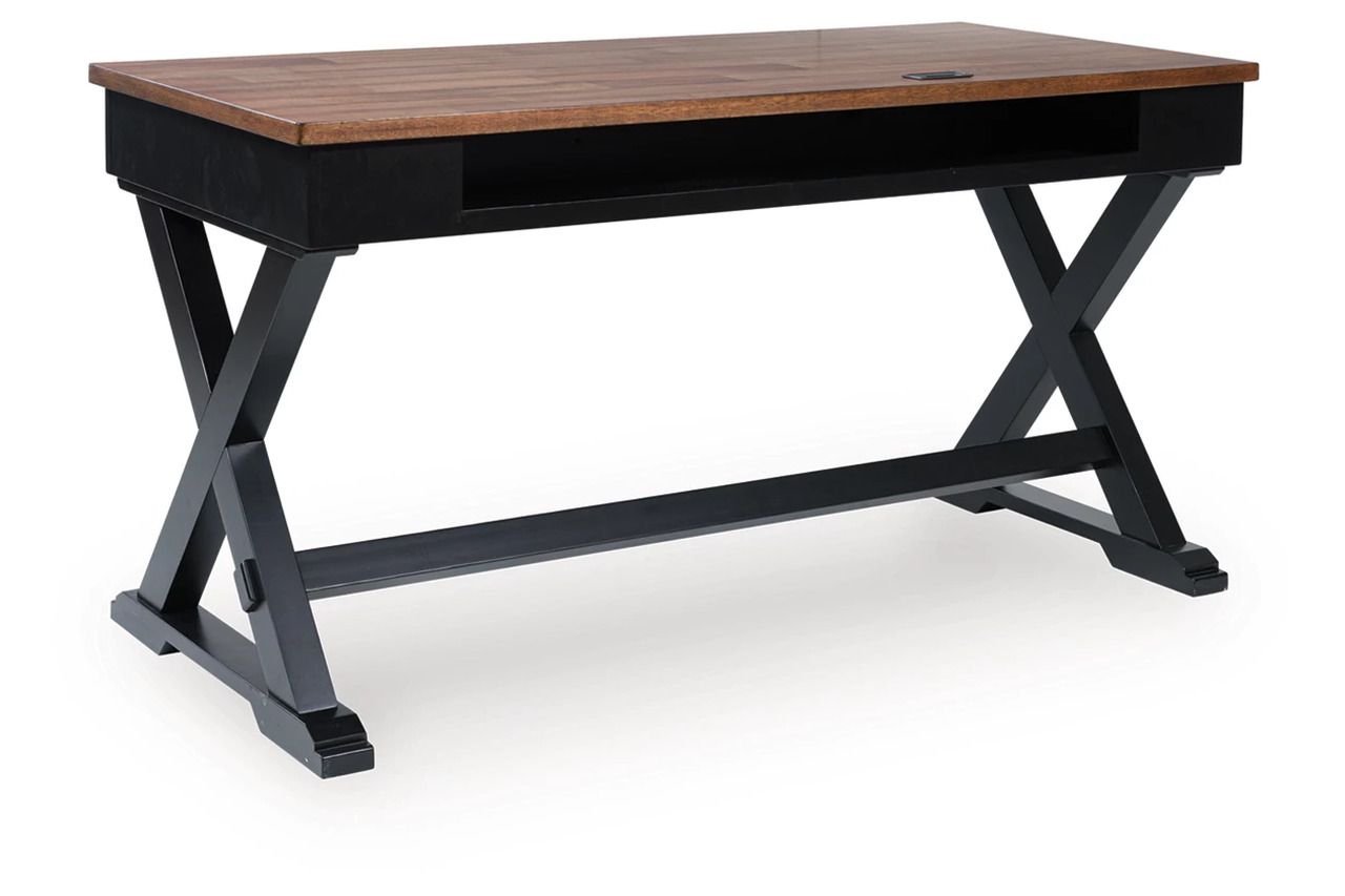 Wildenauer 60 Inch Home Office Desk In Brown and Black H66434