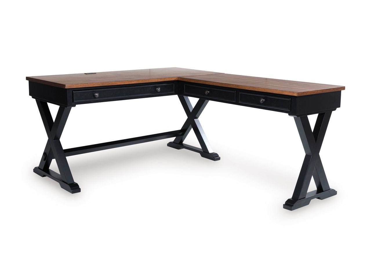 Wildenauer 60 Inch Home Office Desk In Brown and Black H66434