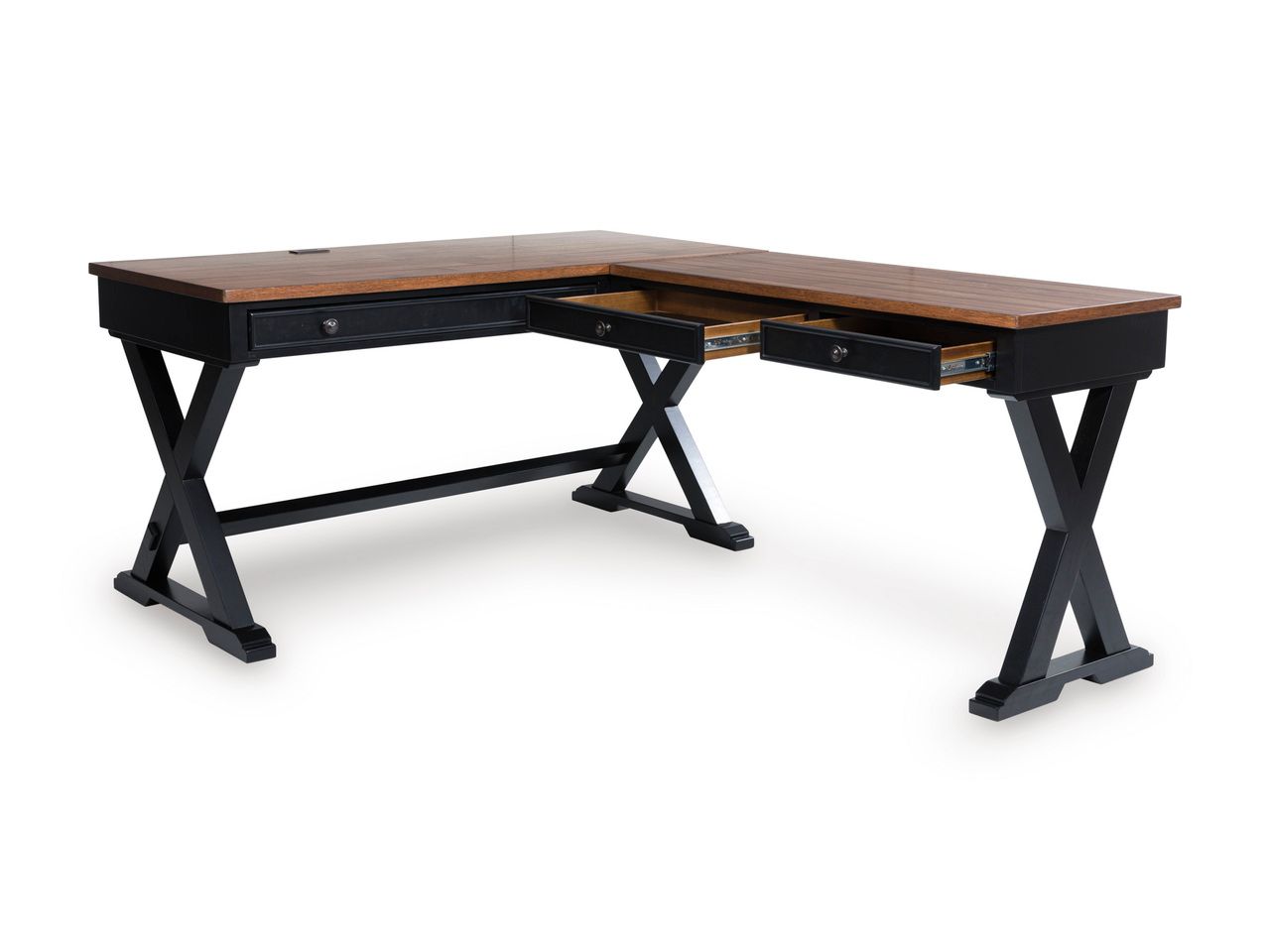 Wildenauer 60 Inch Home Office Desk In Brown and Black H66434