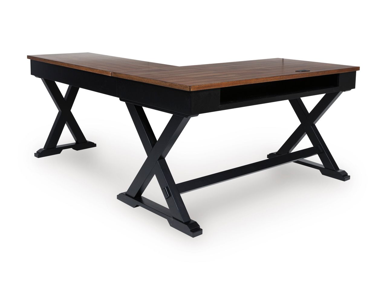 Wildenauer 60 Inch Home Office Desk In Brown and Black H66434