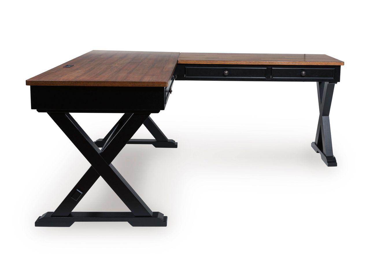 Wildenauer 60 Inch Home Office Desk In Brown and Black H66434