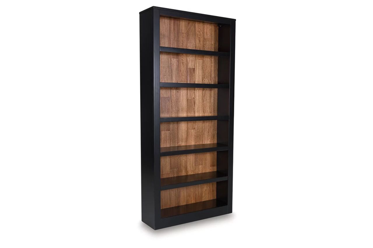 Wildenauer 75 Inch Bookcase In Brown and Black H66470