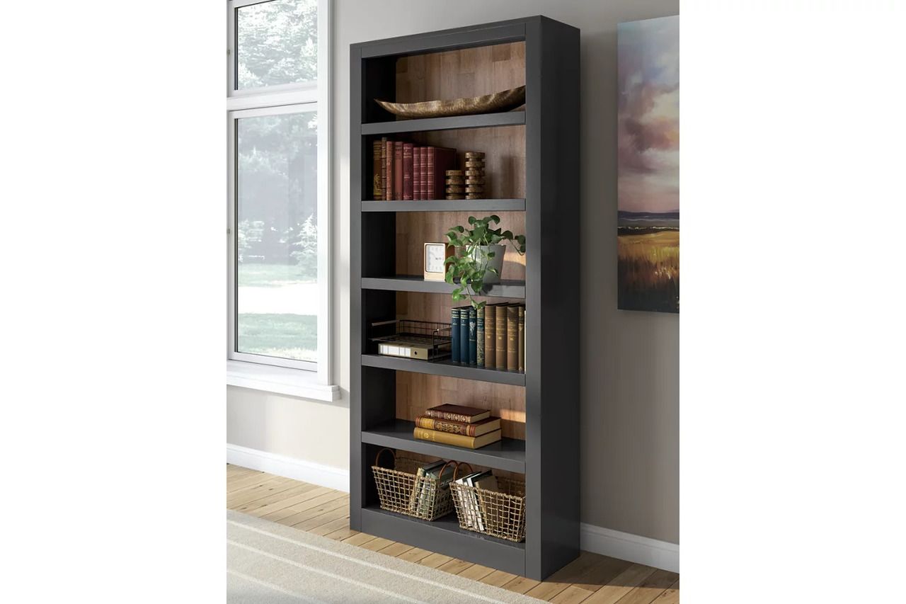 Wildenauer 75 Inch Bookcase In Brown and Black H66470