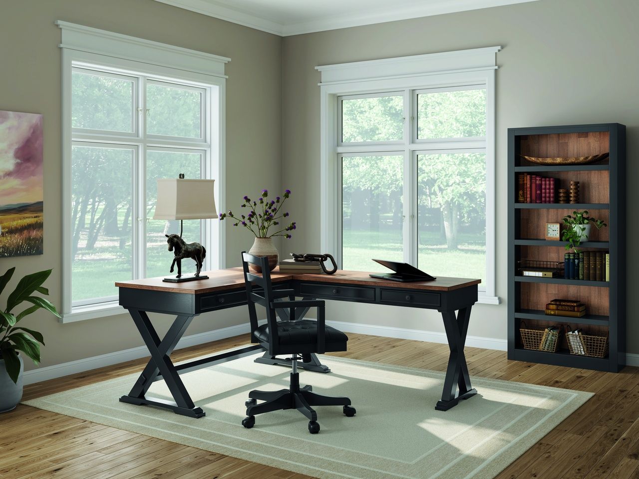 Wildenauer 75 Inch Bookcase In Brown and Black H66470