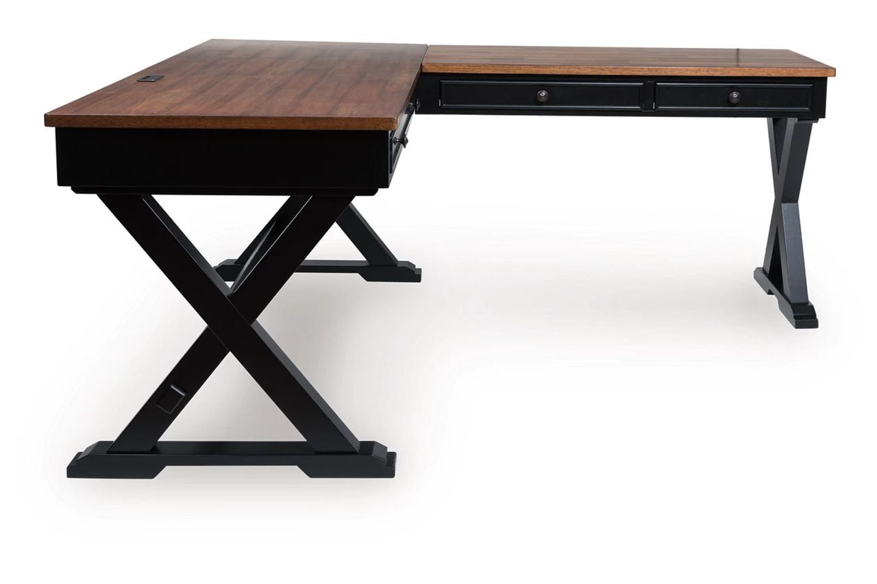 Wildenauer Home Office Desk In Brown and Black H664H2