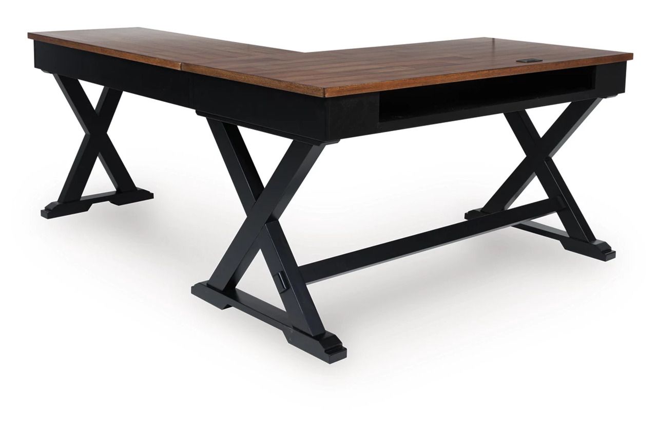 Wildenauer Home Office Desk In Brown and Black H664H2
