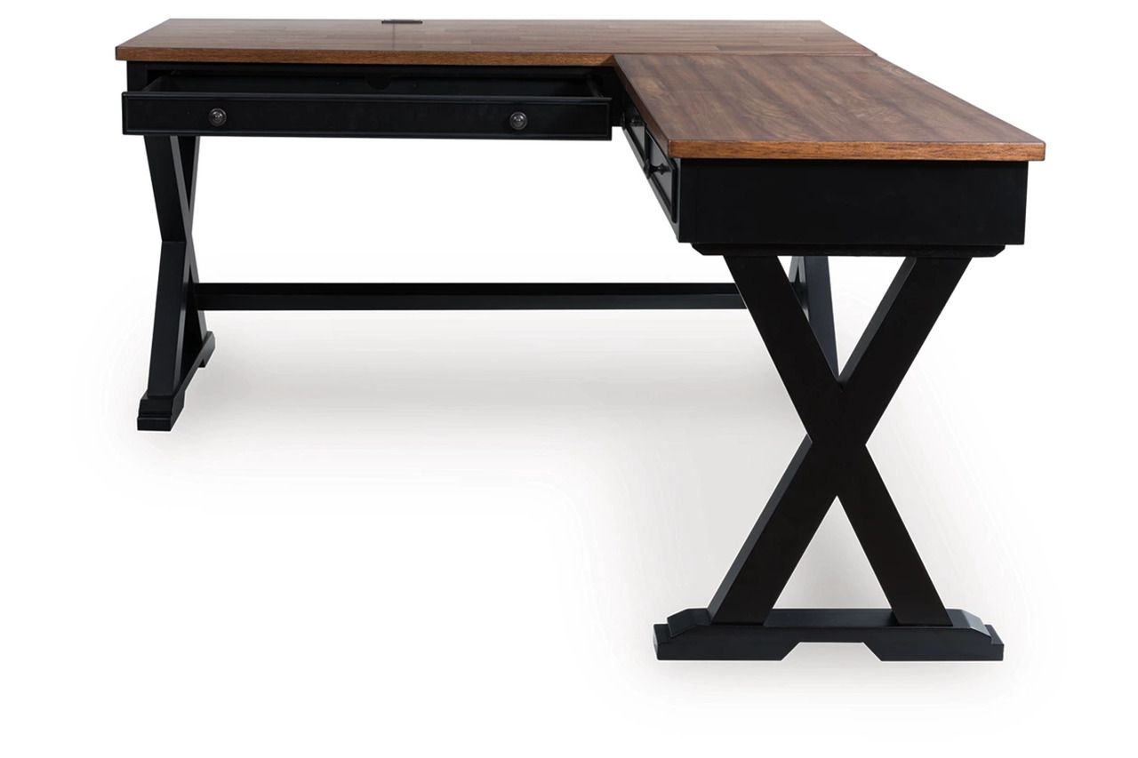 Wildenauer Home Office Desk In Brown and Black H664H2