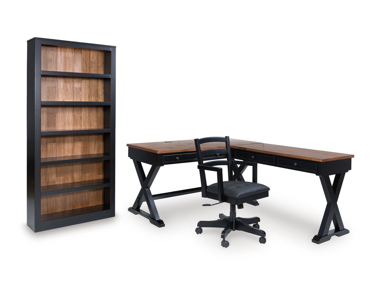 Wildenauer Home Office Desk In Brown and Black H664H2