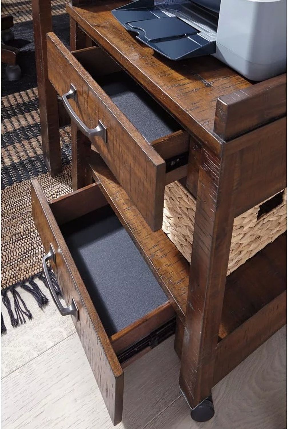 Baldridge Rustic Brown Printer Stand H67511