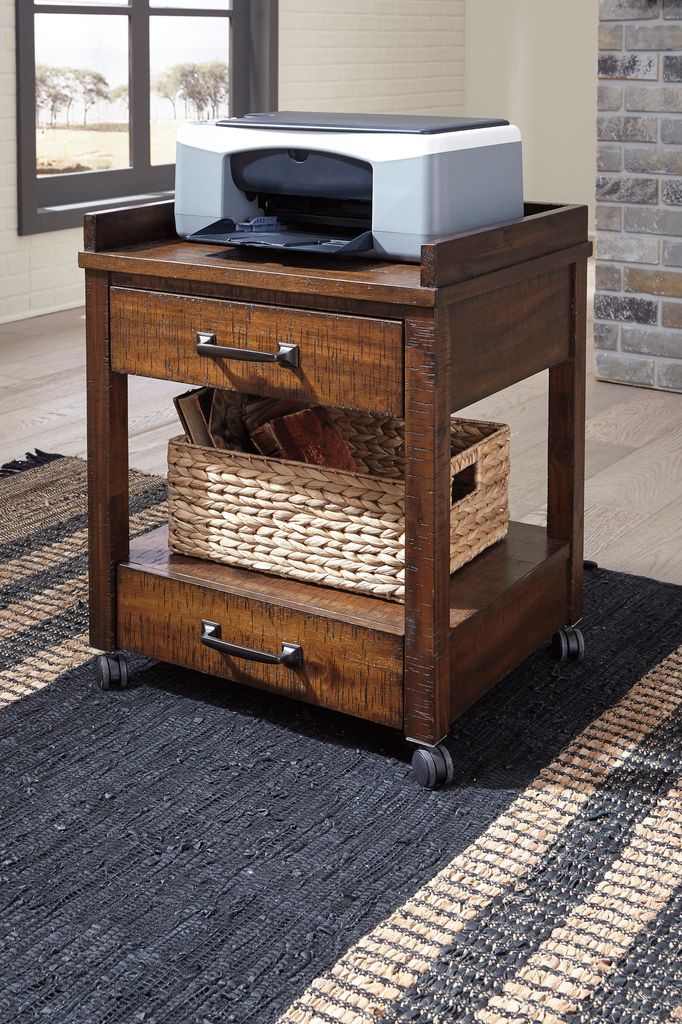 Baldridge Rustic Brown Printer Stand H67511
