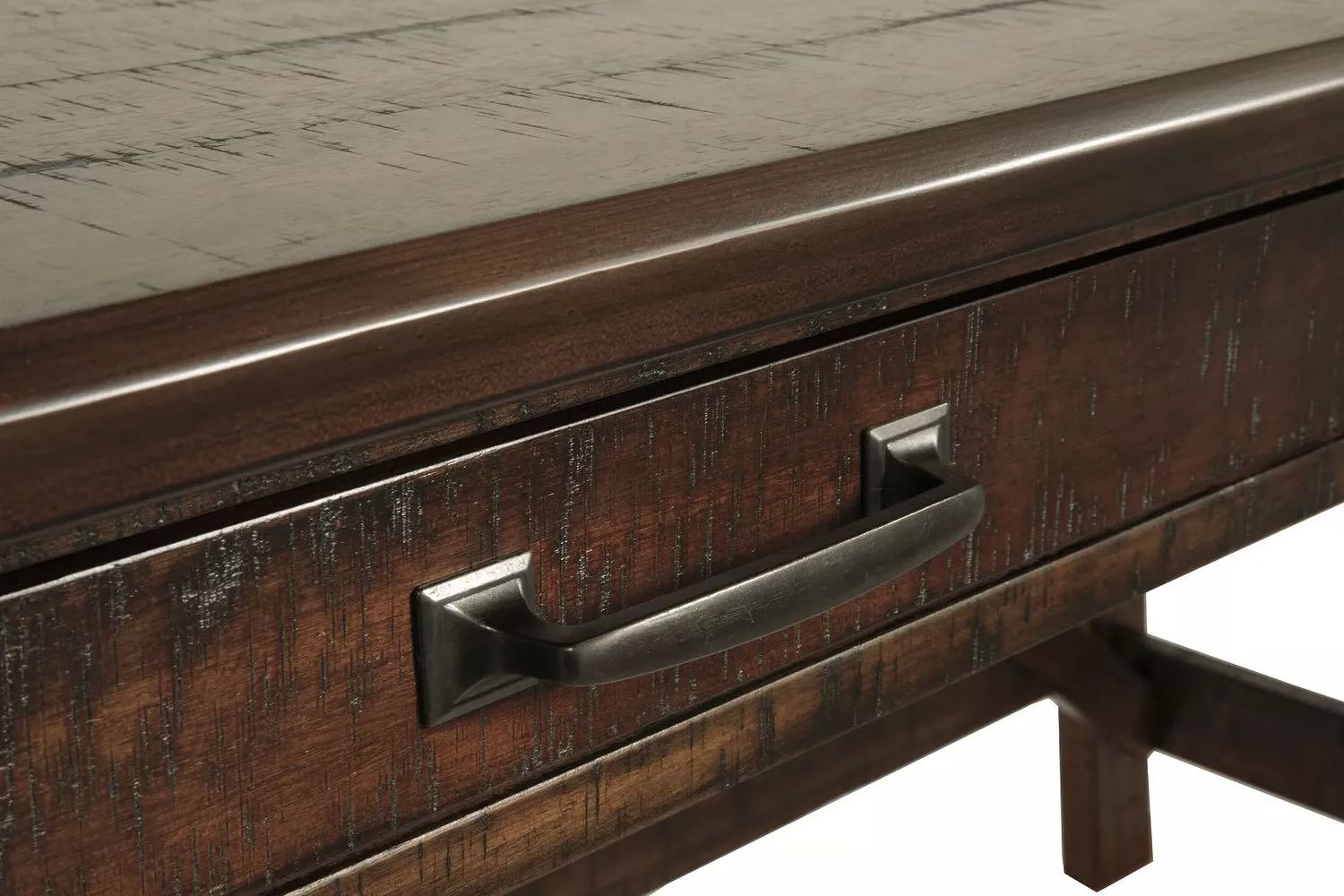 Baldridge Rustic Brown Home Office Large Leg Desk H67544