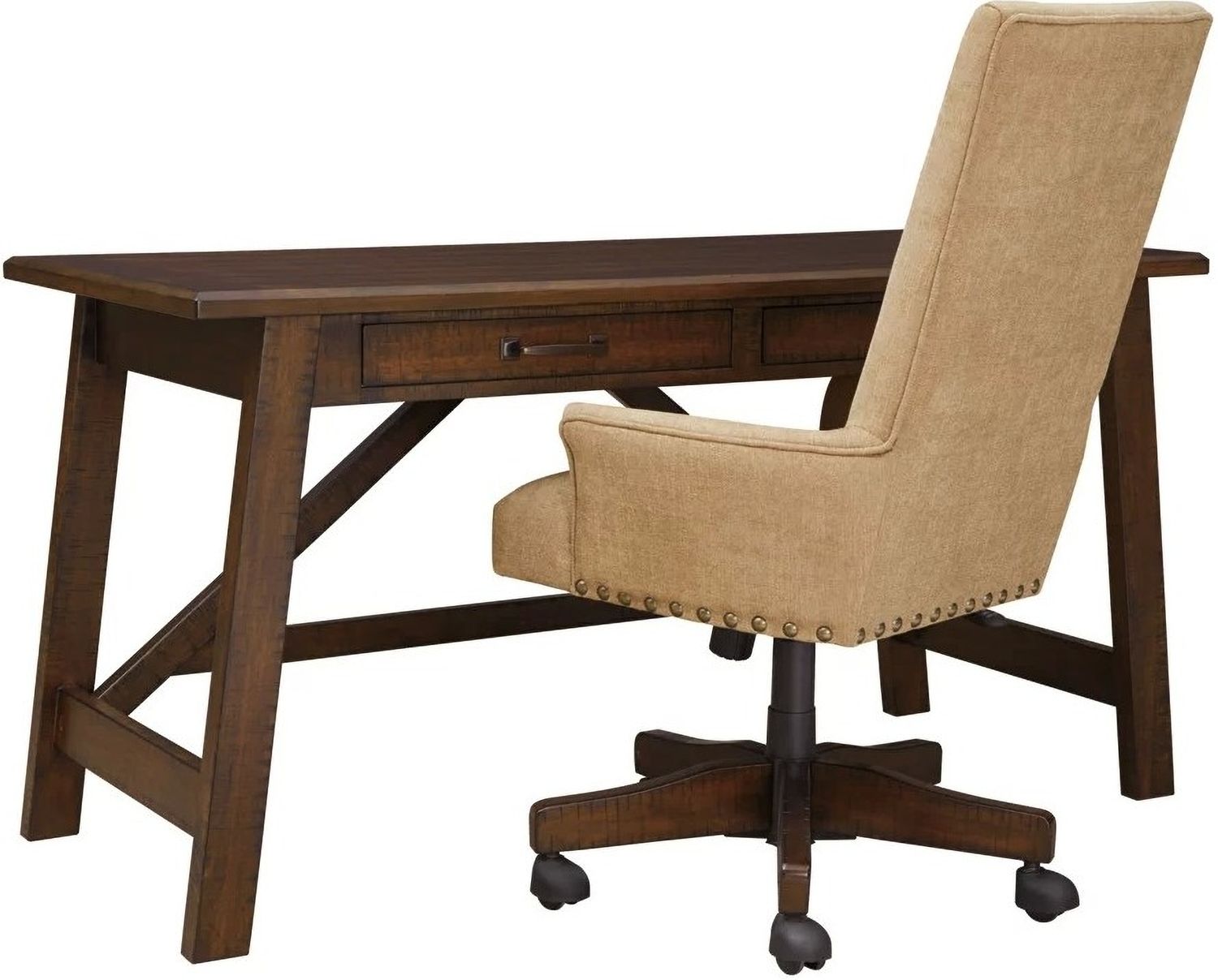 Baldridge Rustic Brown Home Office Large Leg Desk H67544