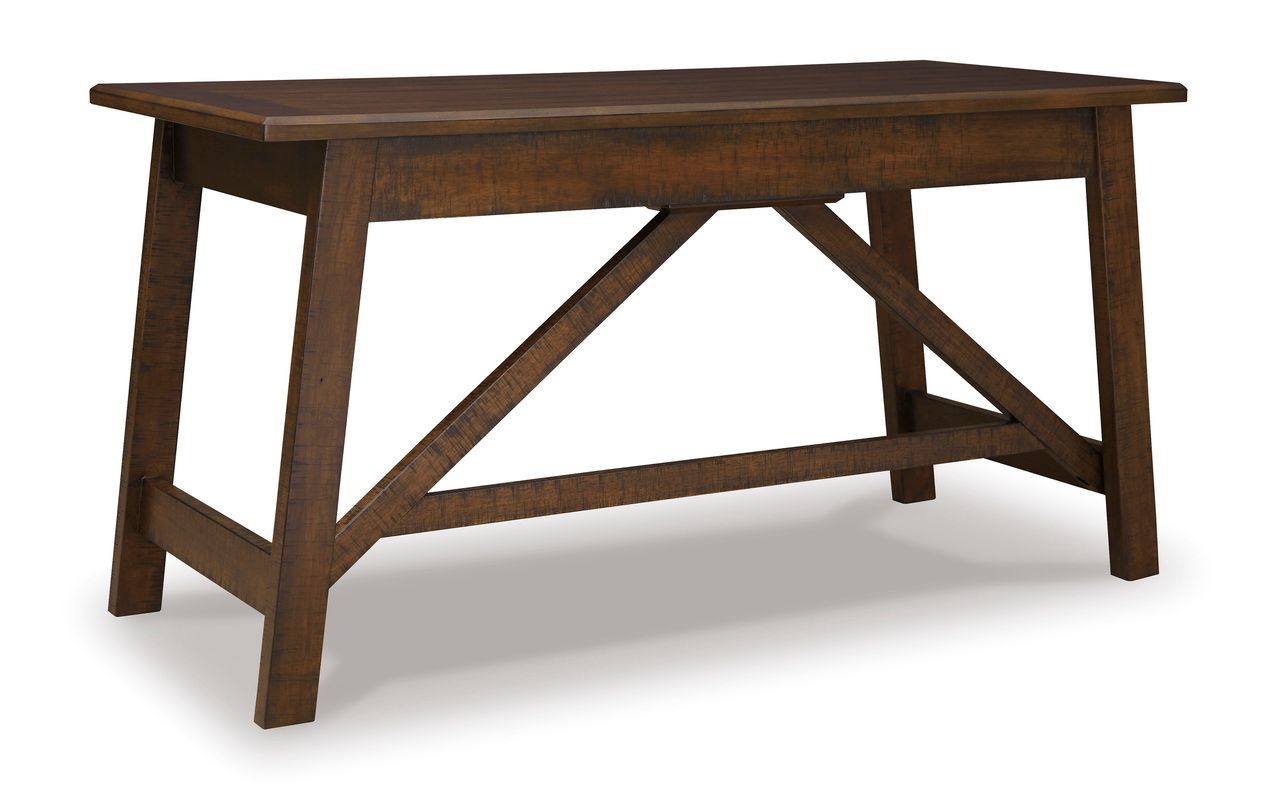 Baldridge Rustic Brown Home Office Large Leg Desk H67544