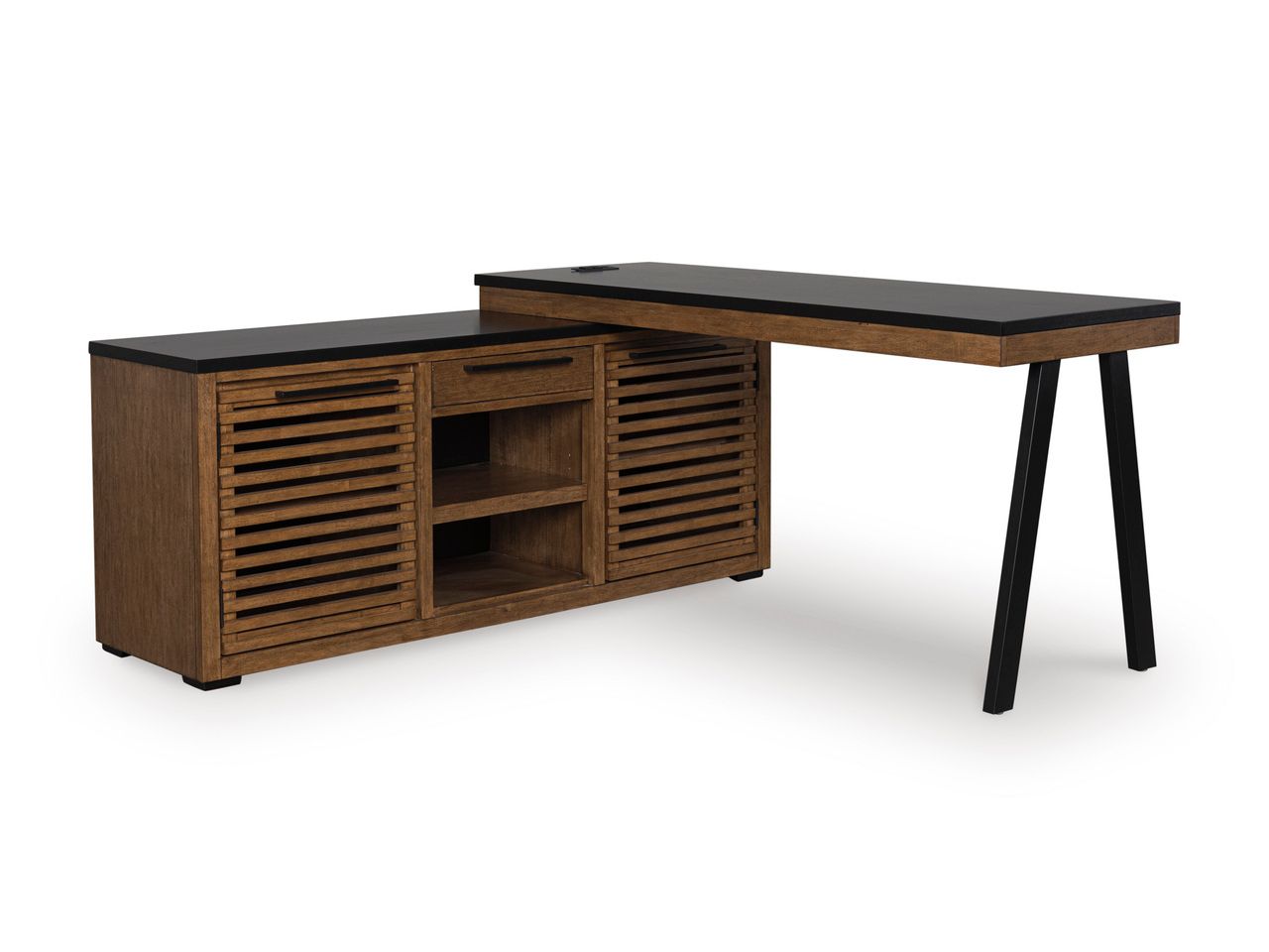 Kallari Credenza In Warm Brown and Black H73760