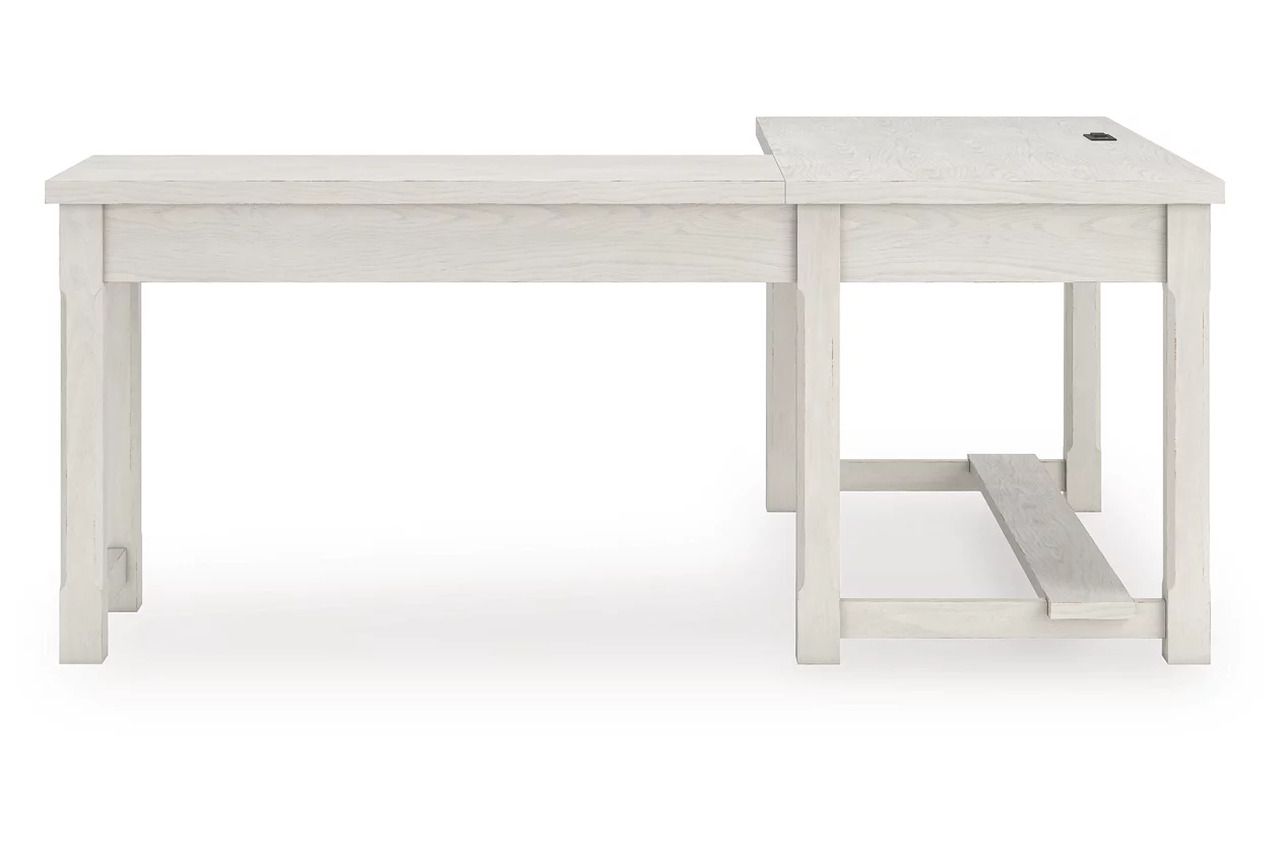 Robbinsdale L-Shaped Home Office Desk In Antique White H742H1