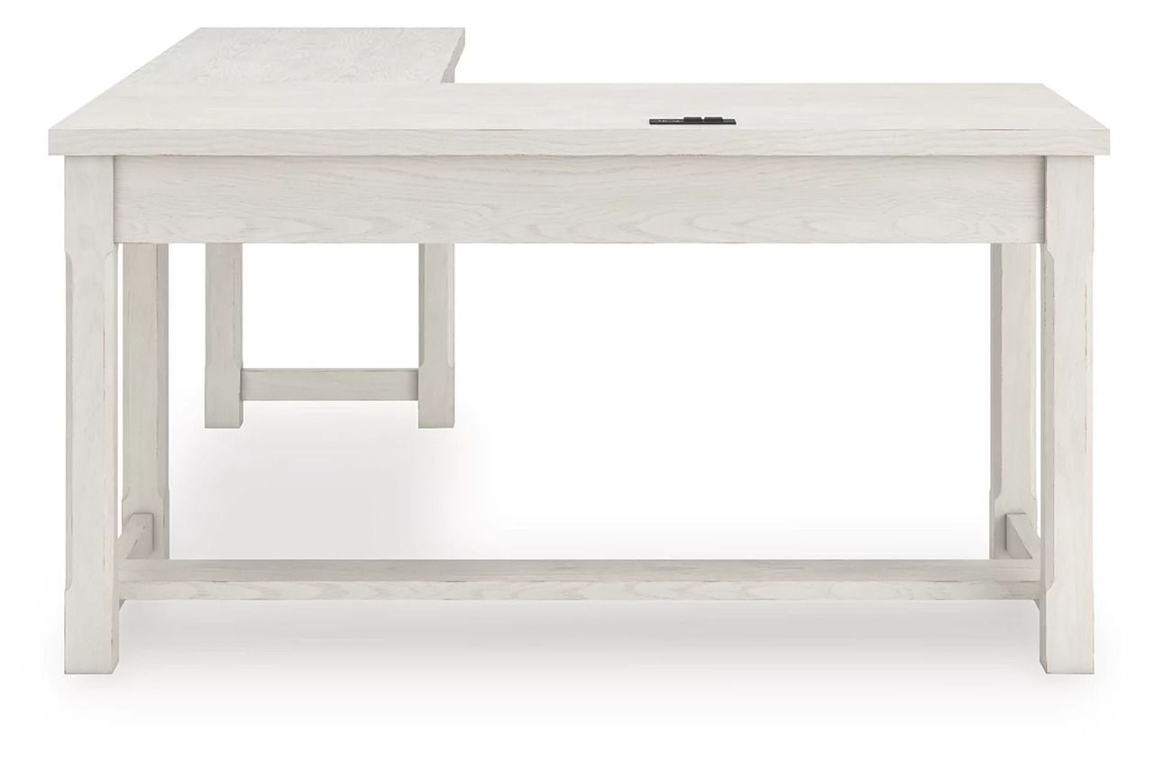 Robbinsdale L-Shaped Home Office Desk In Antique White H742H1