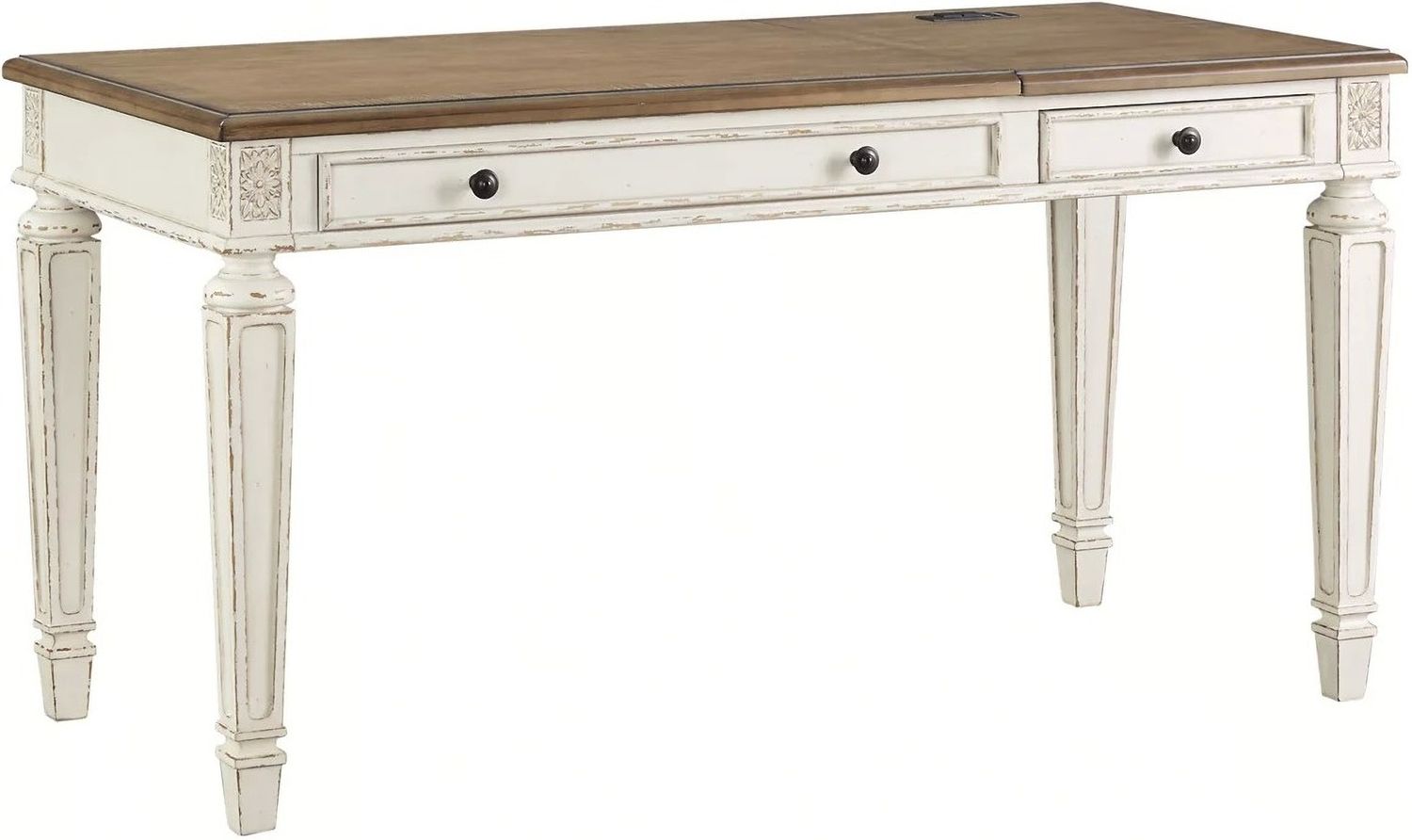 Realyn White And Brown Home Office Lift Top Desk H743134
