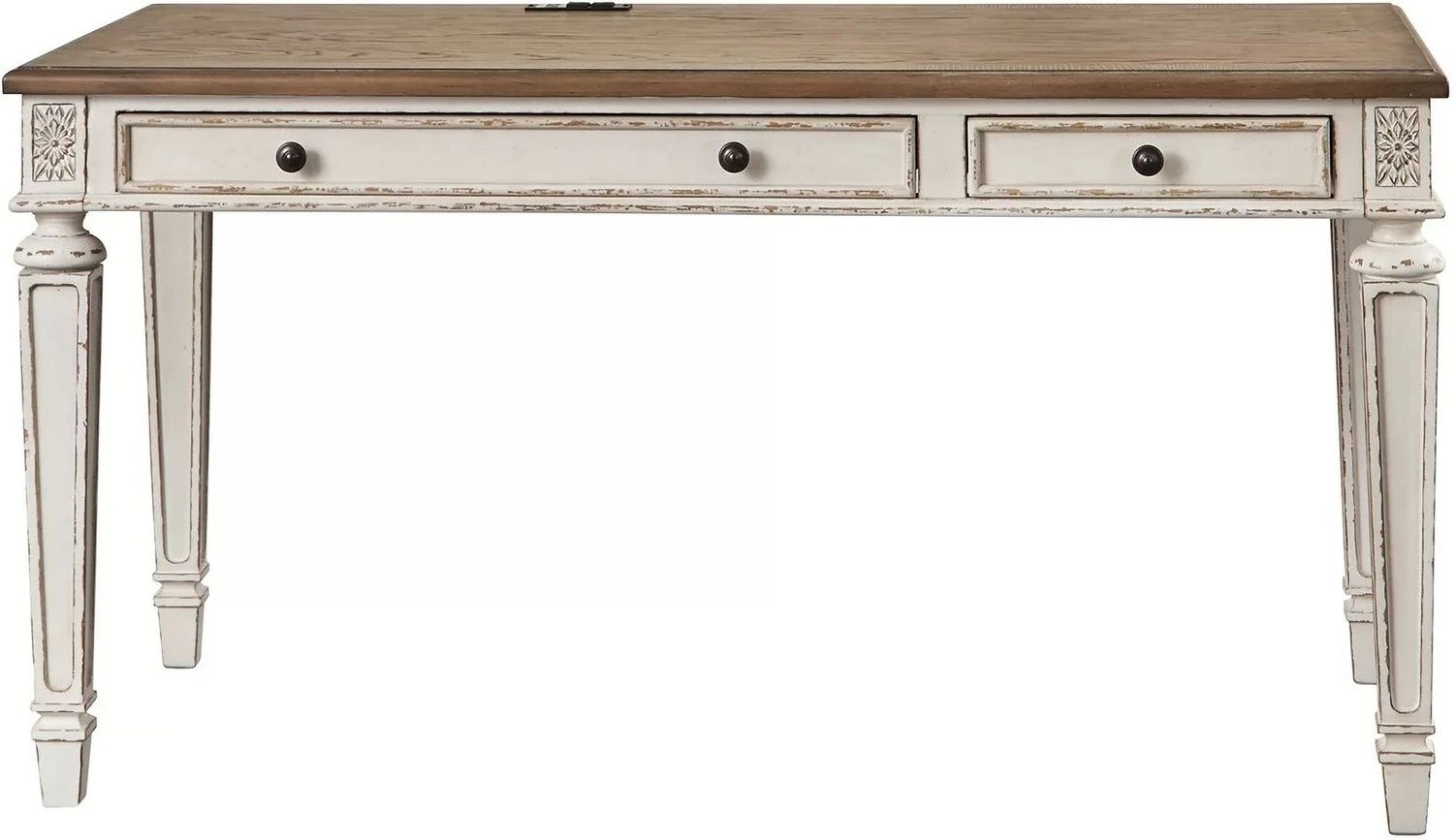 Realyn White and Brown Home Office Desk H74334