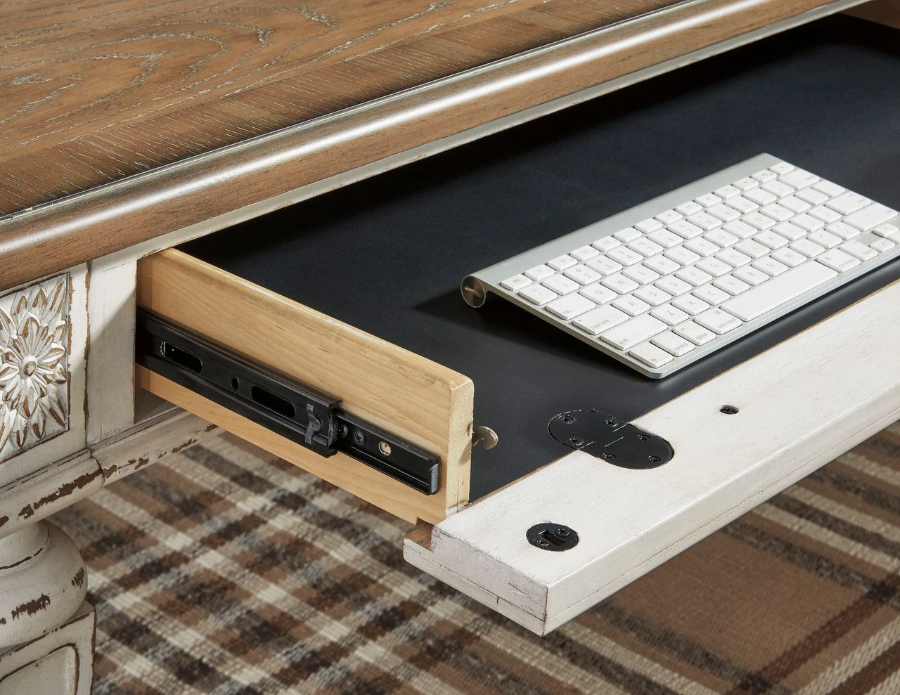 Realyn White and Brown Home Office Desk H74334