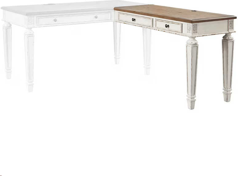 Realyn Home Office Desk Return In White And Brown H74334R
