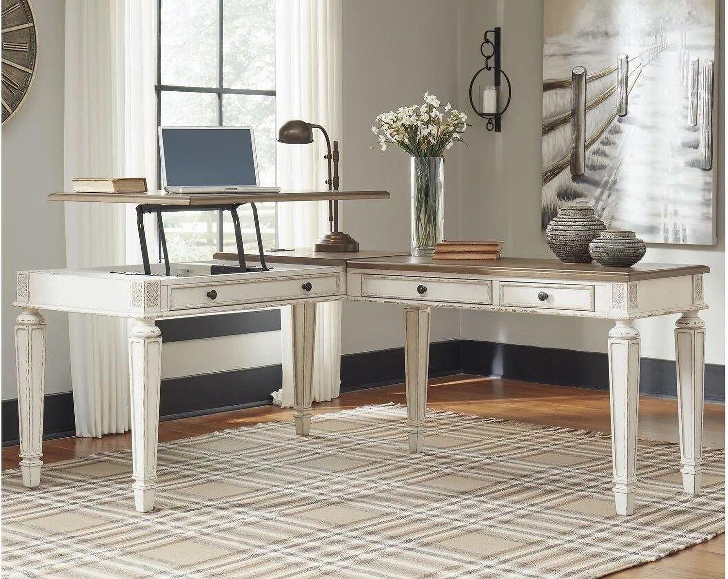Realyn 60 Inch L-Shaped Home Office Desk H743H2