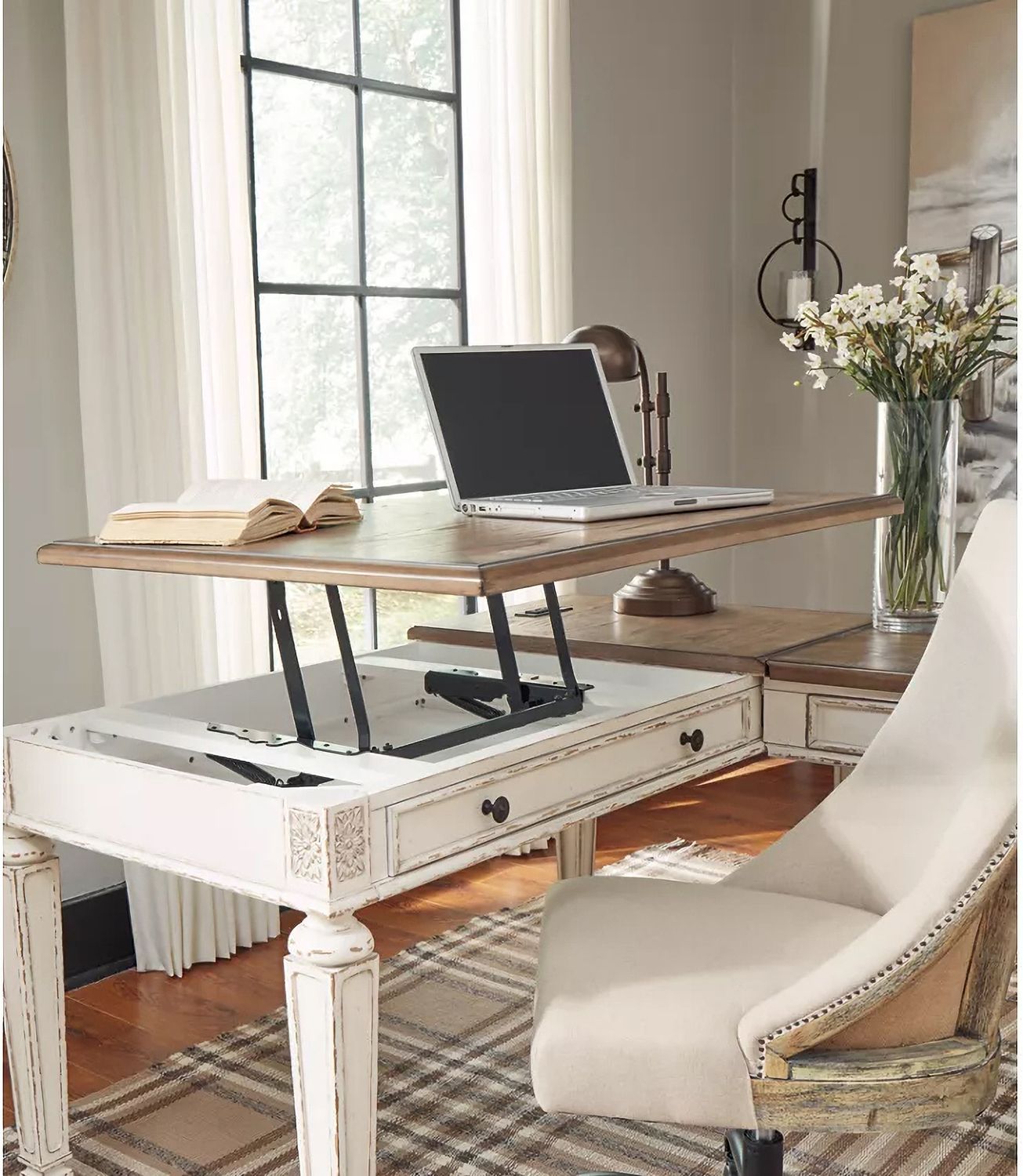 Realyn 60 Inch L-Shaped Home Office Desk H743H2