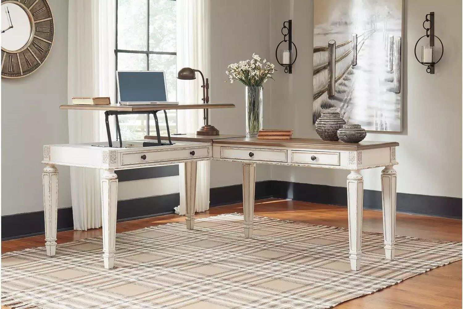 Realyn 60 Inch L-Shaped Home Office Desk H743H2